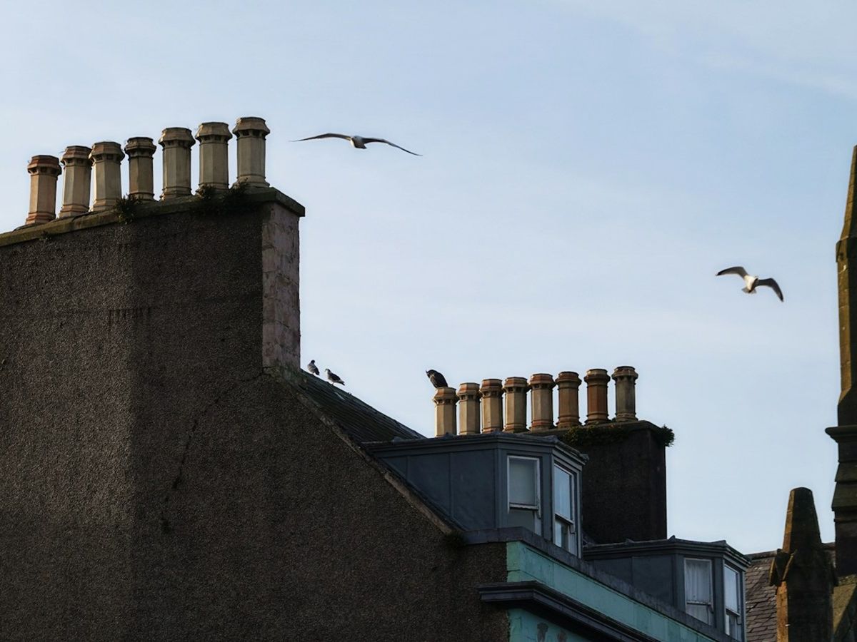 Chimney stacks on Yorkshire stone houses