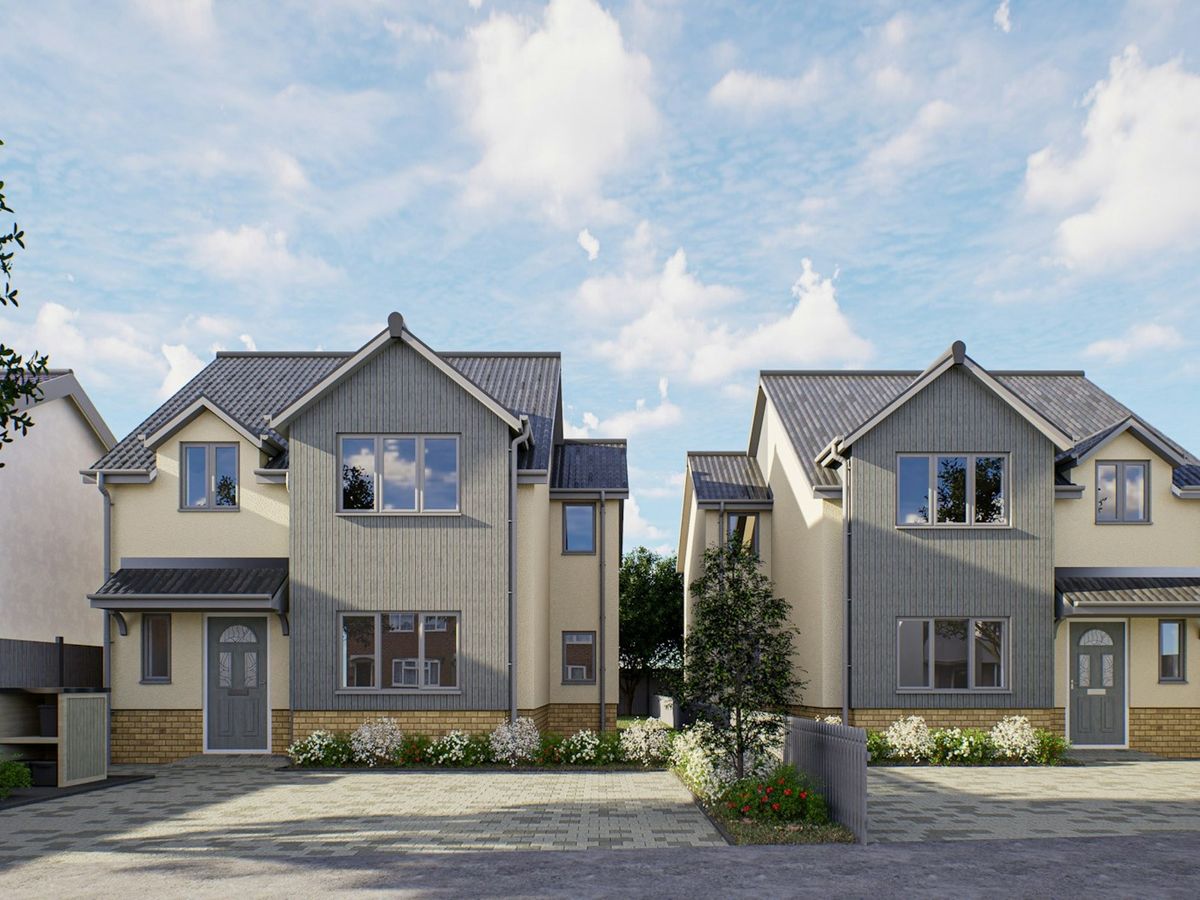 New grey tiled roofs on UK houses